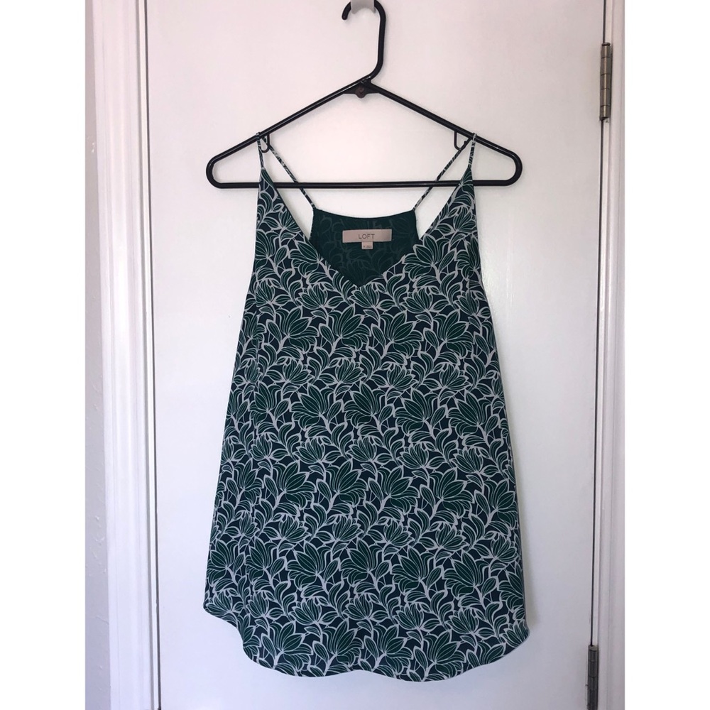 Green Floral LOFT Tank Top